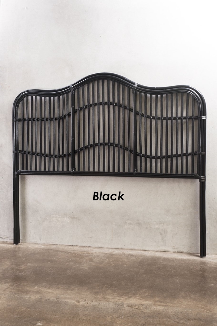 Bianca Lorenne - Curvare Rattan Headboard - Black image 0